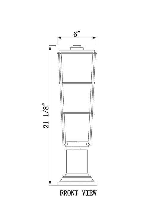 Outdoor Pier Mounted Fixture Z-Lite 591PHB-533PM-BK Black Helix 1 Light Outdoor Pier Mounted Fixture Z-Lite