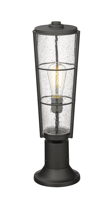 Outdoor Pier Mounted Fixture Z-Lite 591PHB-553PM-BK Black Helix 1 Light Outdoor Pier Mounted Fixture Z-Lite