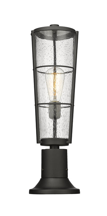 Outdoor Pier Mounted Fixture Z-Lite 591PHB-553PM-BK Black Helix 1 Light Outdoor Pier Mounted Fixture Z-Lite
