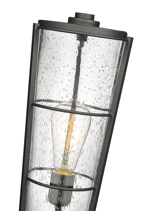 Outdoor Pier Mounted Fixture Z-Lite 591PHB-553PM-BK Black Helix 1 Light Outdoor Pier Mounted Fixture Z-Lite