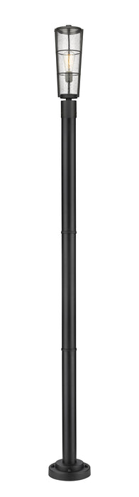 Outdoor Post Mounted Fixture Z-Lite 591PHB-567P-BK Black Helix 1 Light Outdoor Post Mounted Fixture Z-Lite