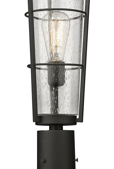 Outdoor Post Mounted Fixture Z-Lite 591PHB-567P-BK Black Helix 1 Light Outdoor Post Mounted Fixture Z-Lite