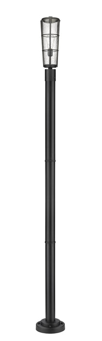 Outdoor Post Mounted Fixture Z-Lite 591PHB-567P-BK Black Helix 1 Light Outdoor Post Mounted Fixture Z-Lite