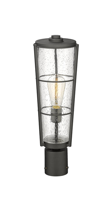 Outdoor Post Mount Fixture Z-Lite 591PHB-BK Black Helix 1 Light Outdoor Post Mount Fixture Z-Lite
