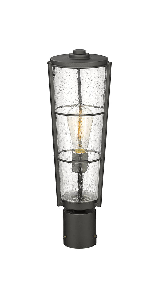 Outdoor Post Mount Fixture Z-Lite 591PHB-BK Black Helix 1 Light Outdoor Post Mount Fixture Z-Lite
