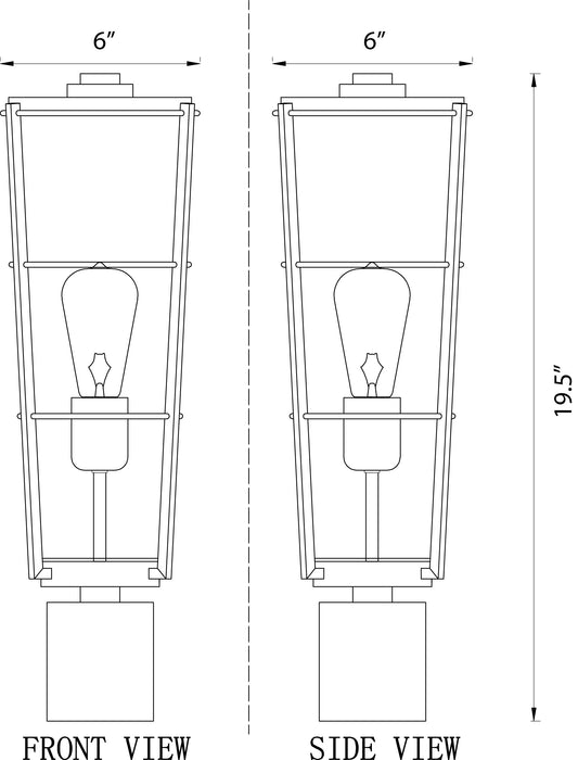 Outdoor Post Mount Fixture Z-Lite 591PHB-BK Black Helix 1 Light Outdoor Post Mount Fixture Z-Lite