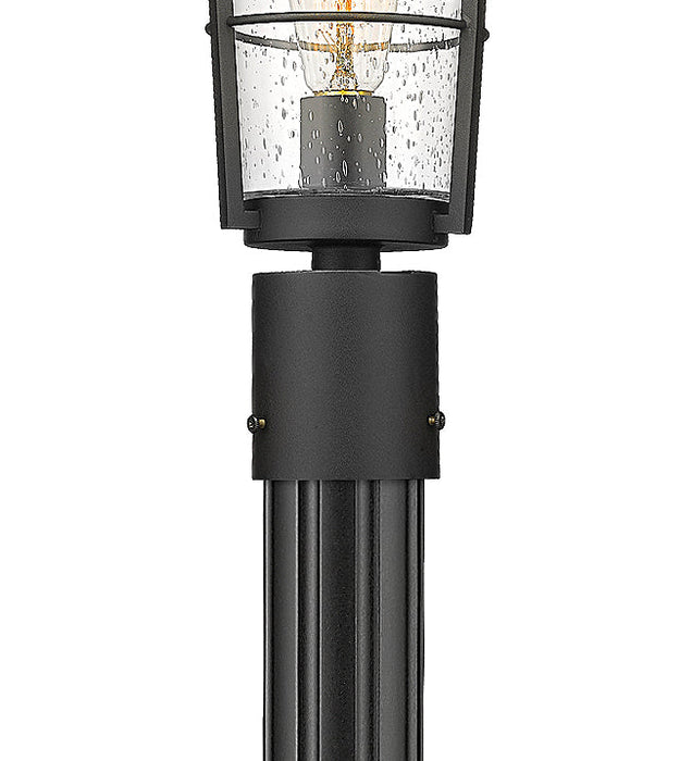 Outdoor Post Mounted Fixture Z-Lite 591PHM-519P-BK Black Helix 1 Light Outdoor Post Mounted Fixture Z-Lite