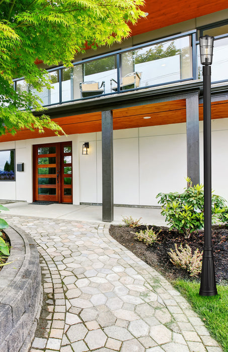 Outdoor Post Mounted Fixture Z-Lite 591PHM-519P-BK Black Helix 1 Light Outdoor Post Mounted Fixture Z-Lite