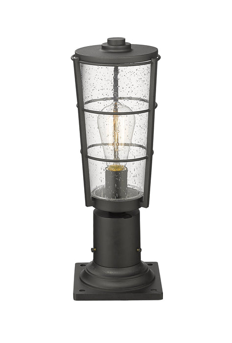 Outdoor Pier Mounted Fixture Z-Lite 591PHM-533PM-BK Black Helix 1 Light Outdoor Pier Mounted Fixture Z-Lite