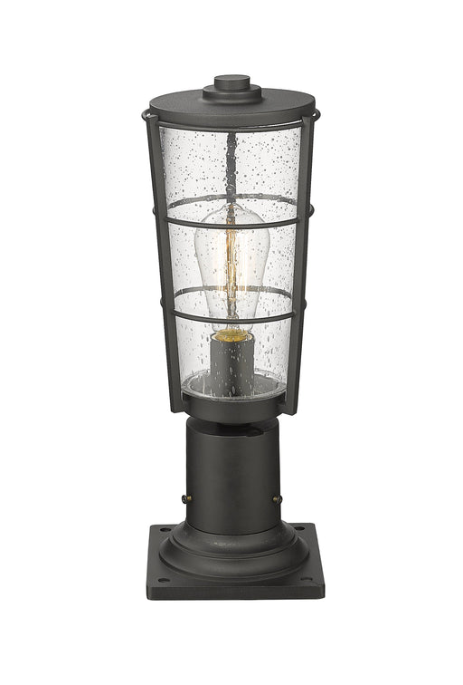 Outdoor Pier Mounted Fixture Z-Lite 591PHM-533PM-BK Black Helix 1 Light Outdoor Pier Mounted Fixture Z-Lite