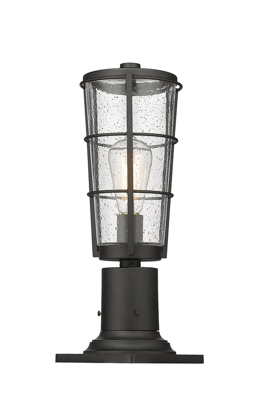 Outdoor Pier Mounted Fixture Z-Lite 591PHM-533PM-BK Black Helix 1 Light Outdoor Pier Mounted Fixture Z-Lite