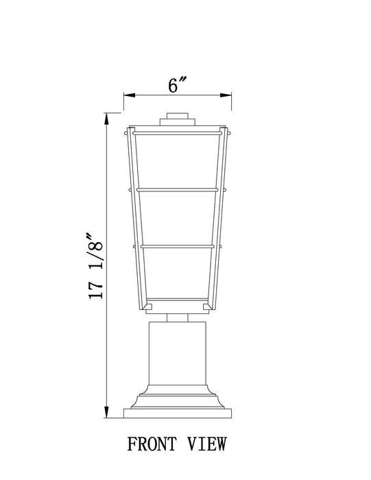 Outdoor Pier Mounted Fixture Z-Lite 591PHM-533PM-BK Black Helix 1 Light Outdoor Pier Mounted Fixture Z-Lite
