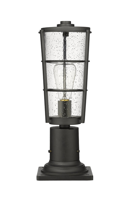 Outdoor Pier Mounted Fixture Z-Lite 591PHM-533PM-BK Black Helix 1 Light Outdoor Pier Mounted Fixture Z-Lite