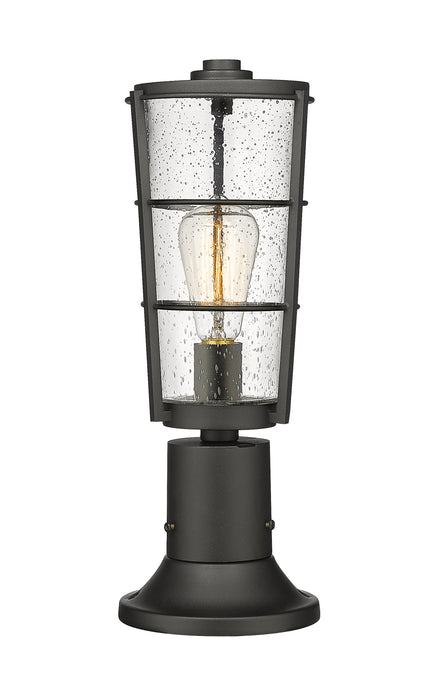 Outdoor Pier Mounted Fixture Z-Lite 591PHM-553PM-BK Black Helix 1 Light Outdoor Pier Mounted Fixture Z-Lite