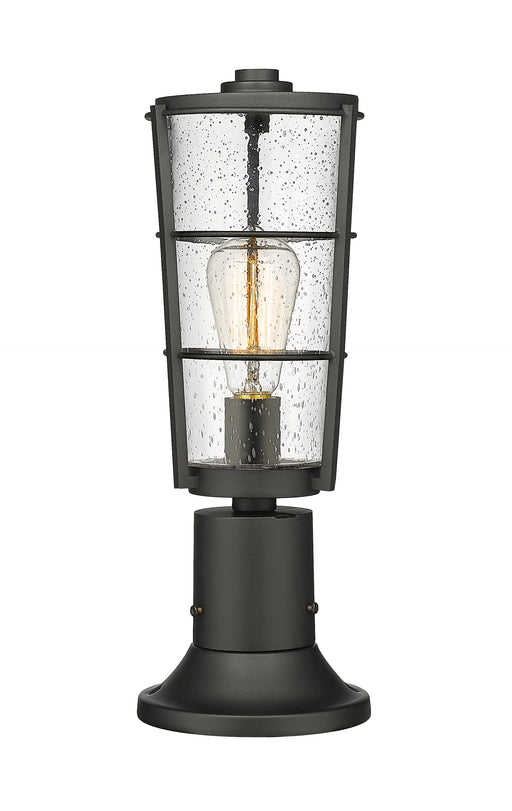 Outdoor Pier Mounted Fixture Z-Lite 591PHM-553PM-BK Black Helix 1 Light Outdoor Pier Mounted Fixture Z-Lite