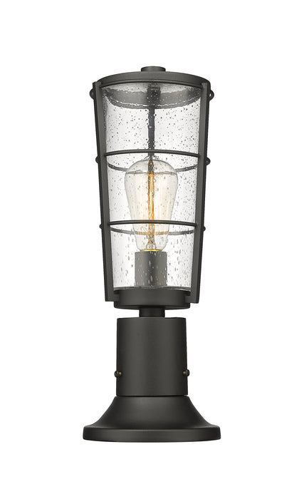 Outdoor Pier Mounted Fixture Z-Lite 591PHM-553PM-BK Black Helix 1 Light Outdoor Pier Mounted Fixture Z-Lite