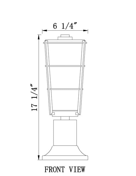 Outdoor Pier Mounted Fixture Z-Lite 591PHM-553PM-BK Black Helix 1 Light Outdoor Pier Mounted Fixture Z-Lite