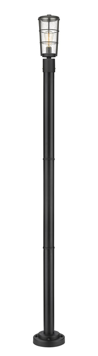 Outdoor Post Mounted Fixture Z-Lite 591PHM-567P-BK Black Helix 1 Light Outdoor Post Mounted Fixture Z-Lite
