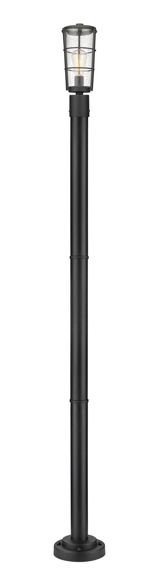 Outdoor Post Mounted Fixture Z-Lite 591PHM-567P-BK Black Helix 1 Light Outdoor Post Mounted Fixture Z-Lite