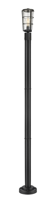 Outdoor Post Mounted Fixture Z-Lite 591PHM-567P-BK Black Helix 1 Light Outdoor Post Mounted Fixture Z-Lite