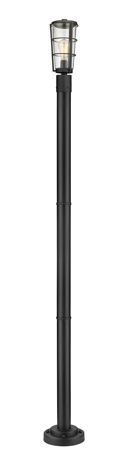 Outdoor Post Mounted Fixture Z-Lite 591PHM-567P-BK Black Helix 1 Light Outdoor Post Mounted Fixture Z-Lite