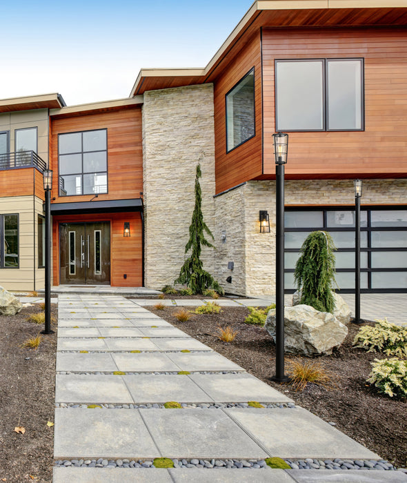 Outdoor Post Mounted Fixture Z-Lite 591PHM-567P-BK Black Helix 1 Light Outdoor Post Mounted Fixture Z-Lite