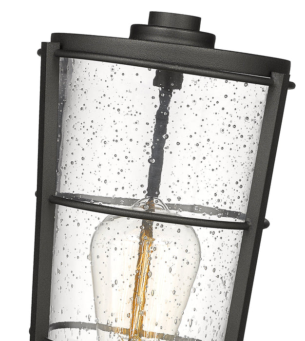 Outdoor Post Mount Fixture Z-Lite 591PHM-BK Black Helix 1 Light Outdoor Post Mount Fixture Z-Lite