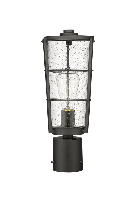 Outdoor Post Mount Fixture Z-Lite 591PHM-BK Black Helix 1 Light Outdoor Post Mount Fixture Z-Lite