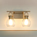 Vanity Light Thesis 207639A Mansfield 16 inch 2 light Champagne Gold Vanity Light with Clear Glass Shades THESIS