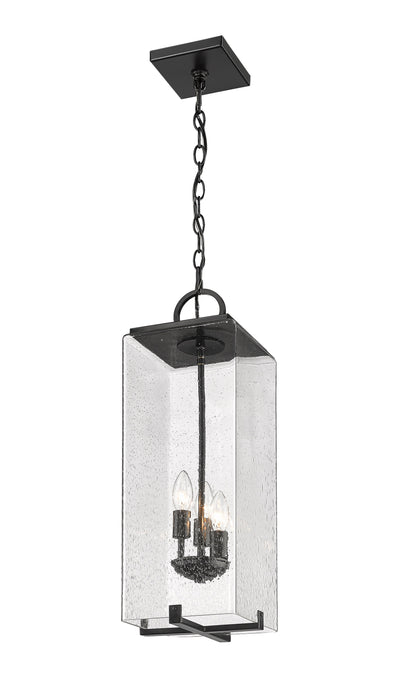 Outdoor Chain Mount Ceiling Fixture Z-Lite 592CHB-BK Black Sana 3 Light Outdoor Chain Mount Ceiling Fixture Z-Lite