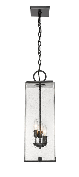 Outdoor Chain Mount Ceiling Fixture Z-Lite 592CHB-BK Black Sana 3 Light Outdoor Chain Mount Ceiling Fixture Z-Lite