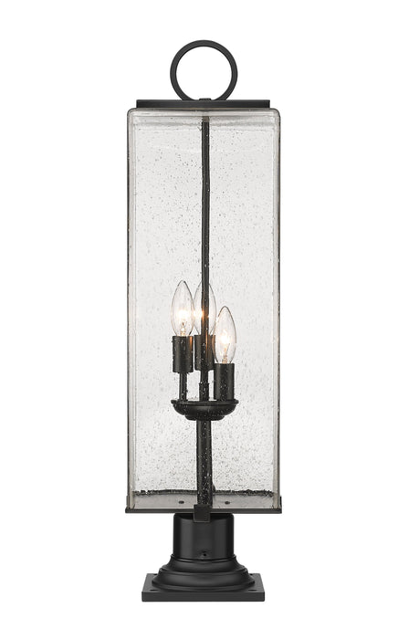 Outdoor Pier Mounted Fixture Z-Lite 592PHBR-533PM-BK Black Sana 3 Light Outdoor Pier Mounted Fixture Z-Lite