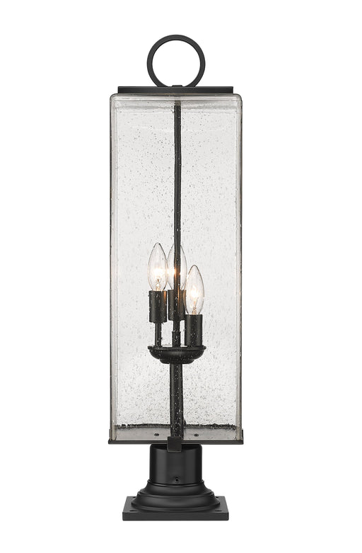 Outdoor Pier Mounted Fixture Z-Lite 592PHBR-533PM-BK Black Sana 3 Light Outdoor Pier Mounted Fixture Z-Lite