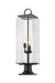 Outdoor Pier Mounted Fixture Z-Lite 592PHBR-533PM-BK Black Sana 3 Light Outdoor Pier Mounted Fixture Z-Lite