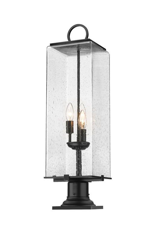 Outdoor Pier Mounted Fixture Z-Lite 592PHBR-533PM-BK Black Sana 3 Light Outdoor Pier Mounted Fixture Z-Lite