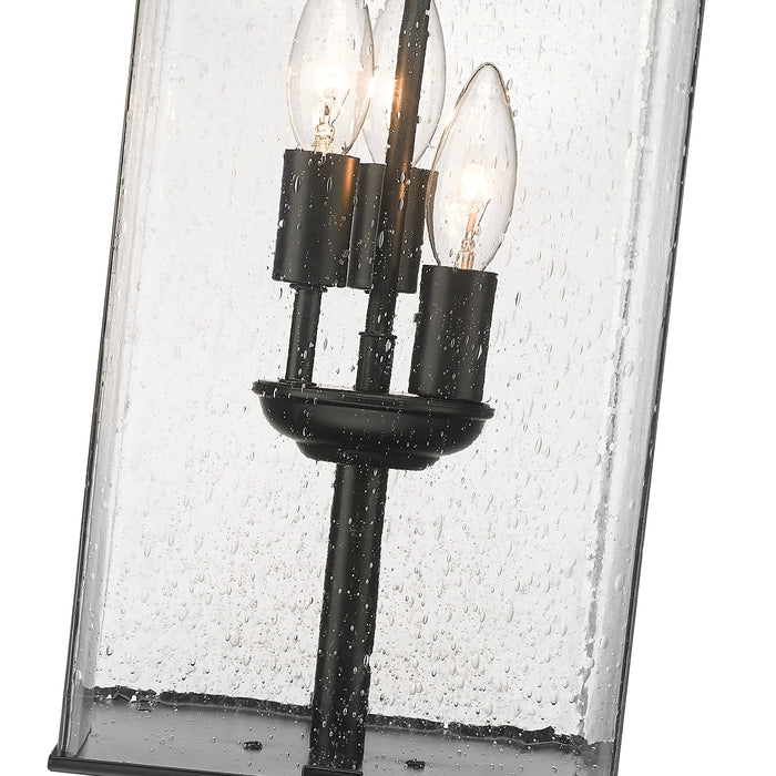 Outdoor Pier Mounted Fixture Z-Lite 592PHBR-533PM-BK Black Sana 3 Light Outdoor Pier Mounted Fixture Z-Lite