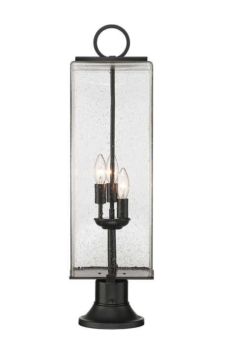 Outdoor Pier Mounted Fixture Z-Lite 592PHBR-553PM-BK Black Sana 3 Light Outdoor Pier Mounted Fixture Z-Lite