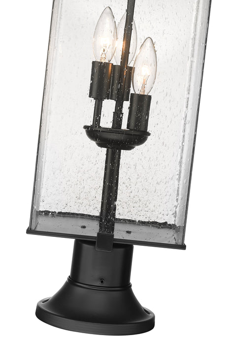 Outdoor Pier Mounted Fixture Z-Lite 592PHBR-553PM-BK Black Sana 3 Light Outdoor Pier Mounted Fixture Z-Lite