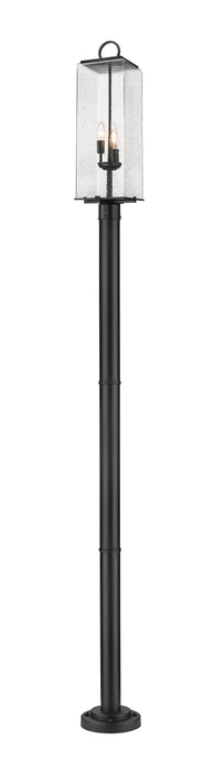 Outdoor Post Mounted Fixture Z-Lite 592PHBR-567P-BK Black Sana 3 Light Outdoor Post Mounted Fixture Z-Lite