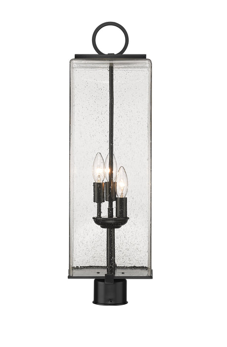 Outdoor Post Mount Fixture Z-Lite 592PHBR-BK Black Sana 3 Light Outdoor Post Mount Fixture Z-Lite