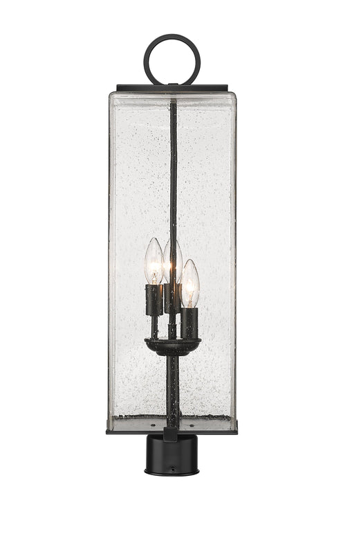 Outdoor Post Mount Fixture Z-Lite 592PHBR-BK Black Sana 3 Light Outdoor Post Mount Fixture Z-Lite