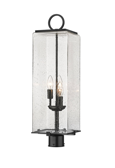 Outdoor Post Mount Fixture Z-Lite 592PHBR-BK Black Sana 3 Light Outdoor Post Mount Fixture Z-Lite