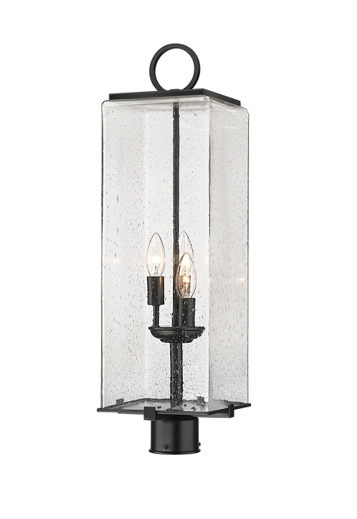 Outdoor Post Mount Fixture Z-Lite 592PHBR-BK Black Sana 3 Light Outdoor Post Mount Fixture Z-Lite