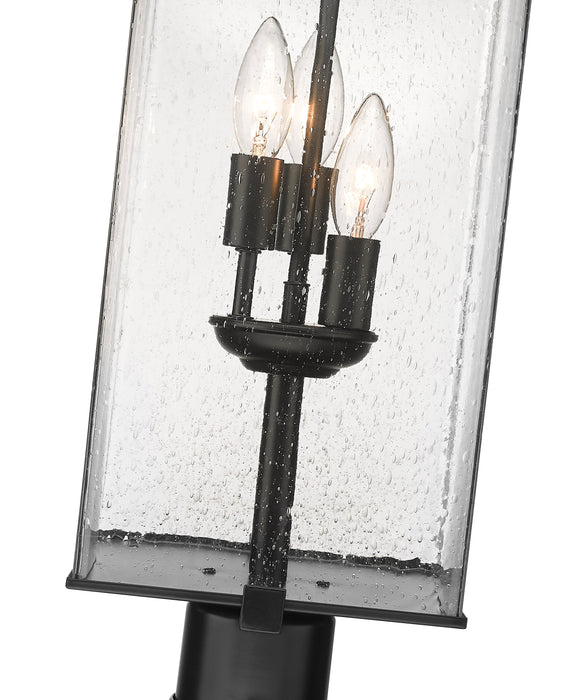 Outdoor Post Mount Fixture Z-Lite 592PHBR-BK Black Sana 3 Light Outdoor Post Mount Fixture Z-Lite