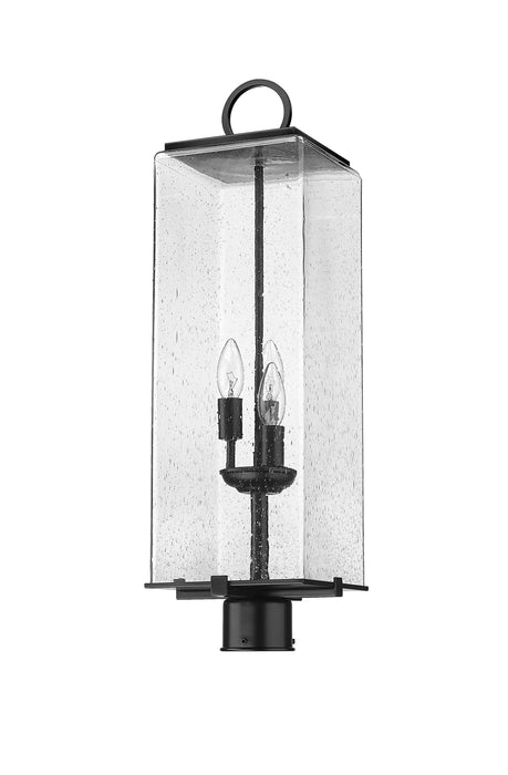 Outdoor Post Mount Fixture Z-Lite 592PHBR-BK Black Sana 3 Light Outdoor Post Mount Fixture Z-Lite