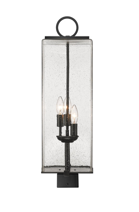 Outdoor Post Mount Fixture Z-Lite 592PHBS-BK Black Sana 3 Light Outdoor Post Mount Fixture Z-Lite