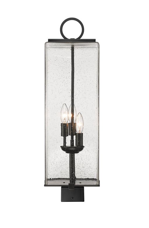 Outdoor Post Mount Fixture Z-Lite 592PHBS-BK Black Sana 3 Light Outdoor Post Mount Fixture Z-Lite