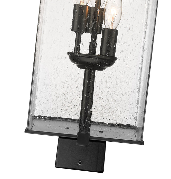 Outdoor Post Mount Fixture Z-Lite 592PHBS-BK Black Sana 3 Light Outdoor Post Mount Fixture Z-Lite