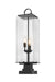 Outdoor Pier Mounted Fixture Z-Lite 592PHBS-SQPM-BK Black Sana 3 Light Outdoor Pier Mounted Fixture Z-Lite