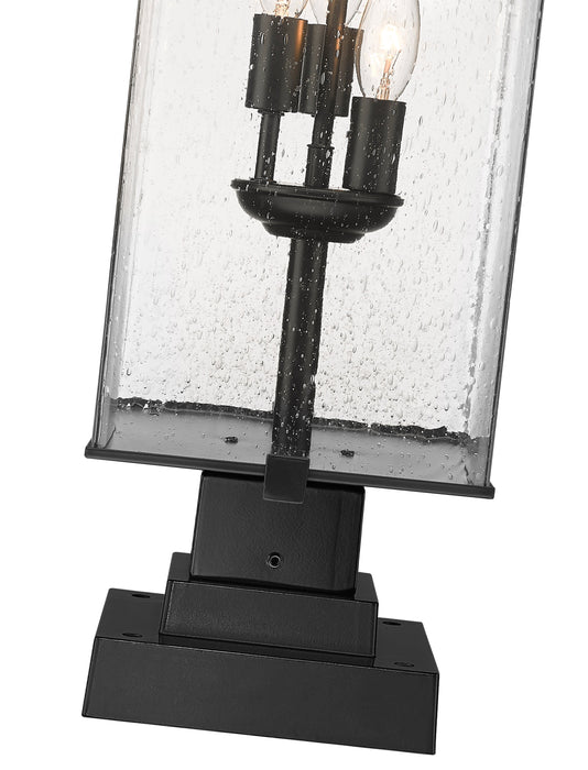 Outdoor Pier Mounted Fixture Z-Lite 592PHBS-SQPM-BK Black Sana 3 Light Outdoor Pier Mounted Fixture Z-Lite